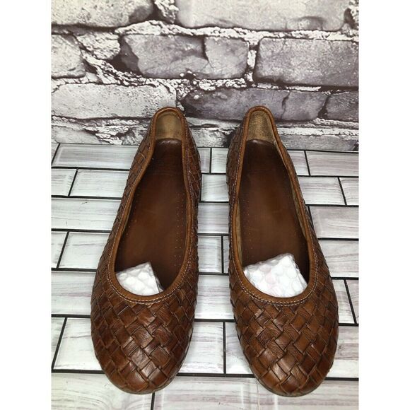Calzoleria Toscana Woven Brown Leather Round Toe Ballet Flats Women’s 40EU/9M US - Picture 9 of 16